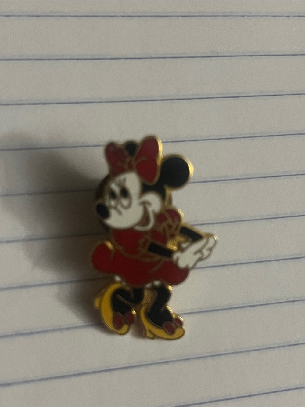 Disney Minnie Mouse Red and Black Enamel Brooch